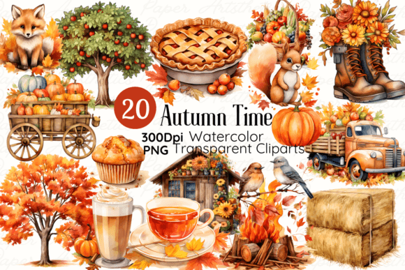 Download Autumn Clipart Fall Watercolor Clipart - Fall Collection
