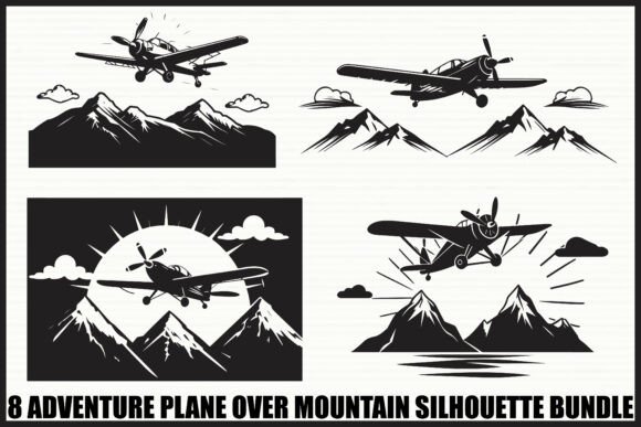Download Vintage Plane &amp; Mountain Set - Vintage plane Collection