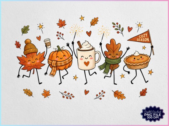 Download Cozy Season Fall Doodles Characters PNG - Character Collection