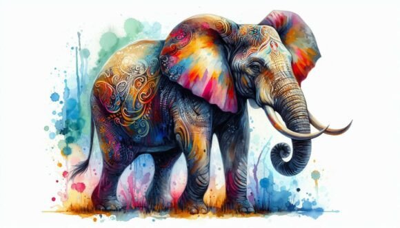 Download A Set of 10 Oil-painted Elephant, Bold T - Elephant Collection