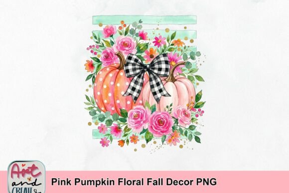 Download Pink Pumpkin Floral Fall Decor PNG - Fall Collection