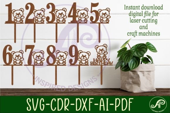 Download Teddy Bear Number Cake Toppers, 10 - Cake toppers Collection
