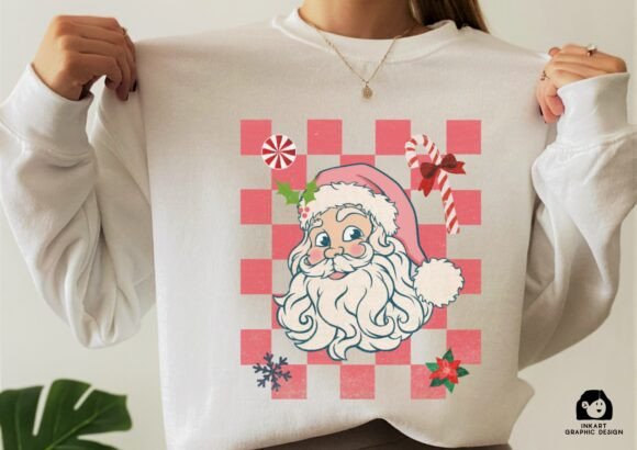 Download Cute Santa with Candies on Checkerboard - Candies Collection