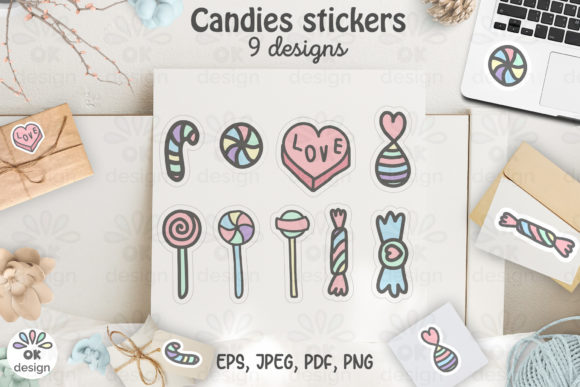 Download Candies Stickers. Printable 9  Design. - Candies Collection