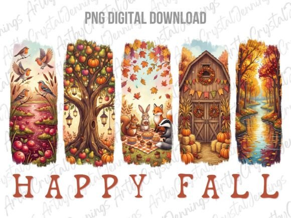 Download Cozy Happy Fall Harvest Brushstroke PNG - Fall Collection
