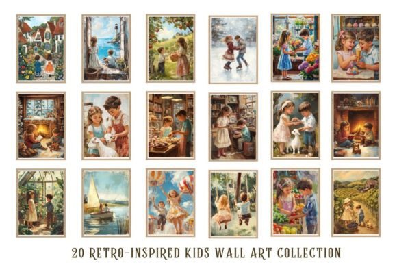 Download Retro-Inspired Kids Wall Art Collection - Kids wall art Collection