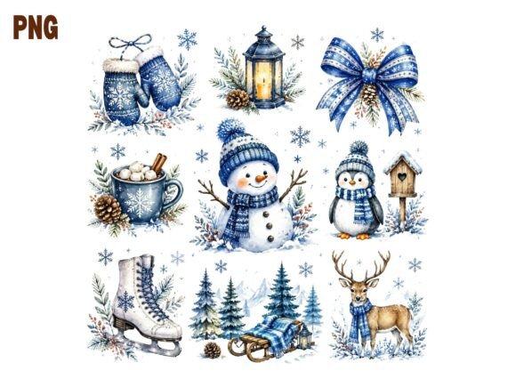 Download Winter Snowman Clipart Sheet PNG, Cute - Premium Resources