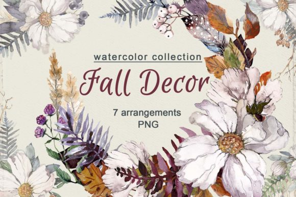 Download Watercolor Fall Decor Arrangements - Fall Collection