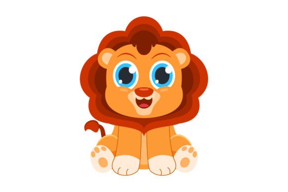 Download Vector Cute Lion Cartoon Character - Character Collection