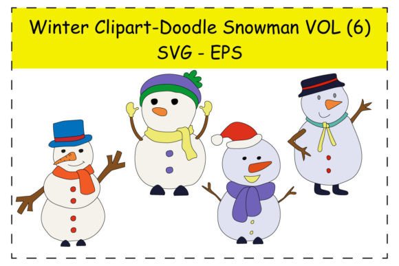 Download Cartoon Winter Snowman Clipart Set - Winter snowman clipart Collection