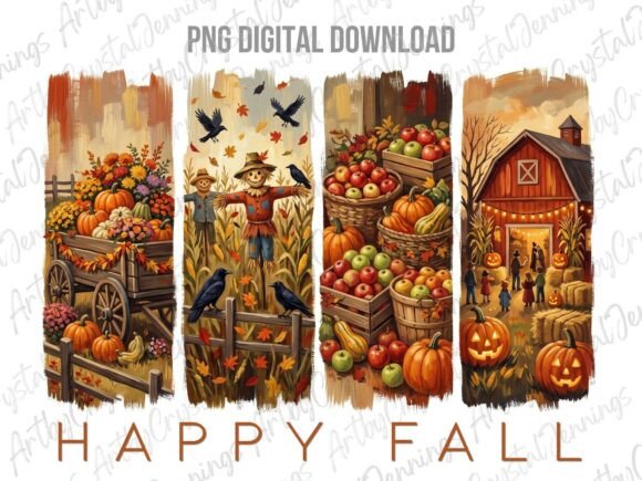 Download Happy Fall Autumn Brushstroke PNG - Fall Collection