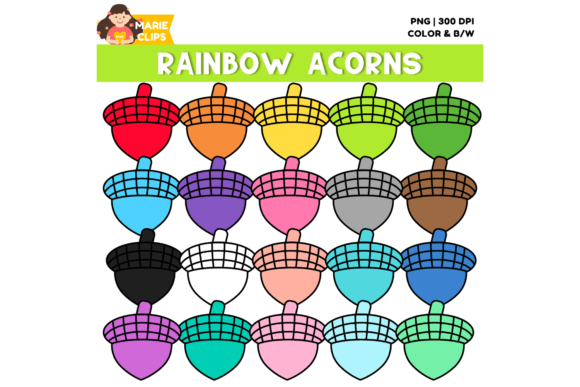 Download Rainbow Acorn Clipart, Fall Clipart - Fall Collection