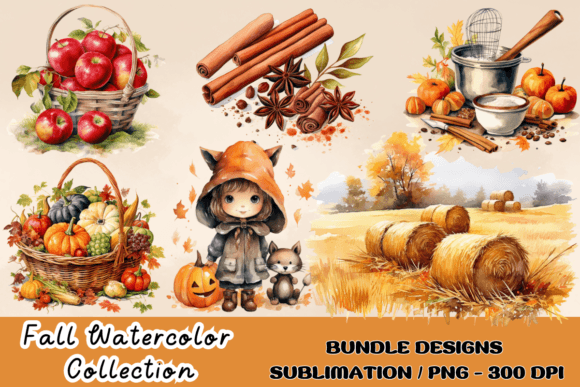 Download Watercolor Fall Decor Clipart Autumn PNG - Fall Collection