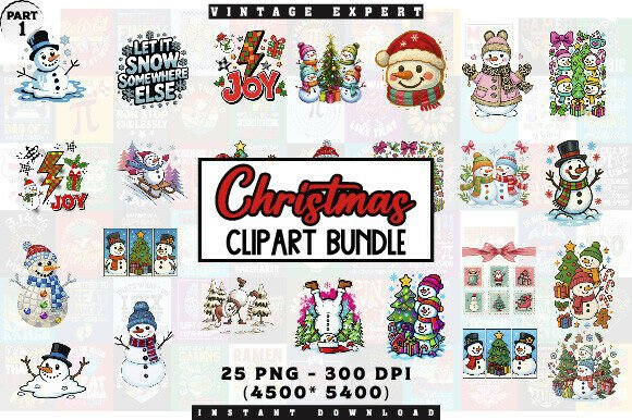 Download Cozy Winter Snowman Clipart Bundle - Premium Bundle