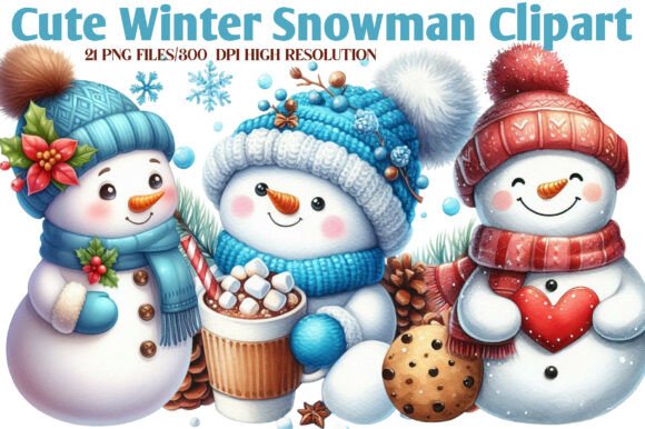 Download Cute Winter Snowman Clipart - Premium Resources